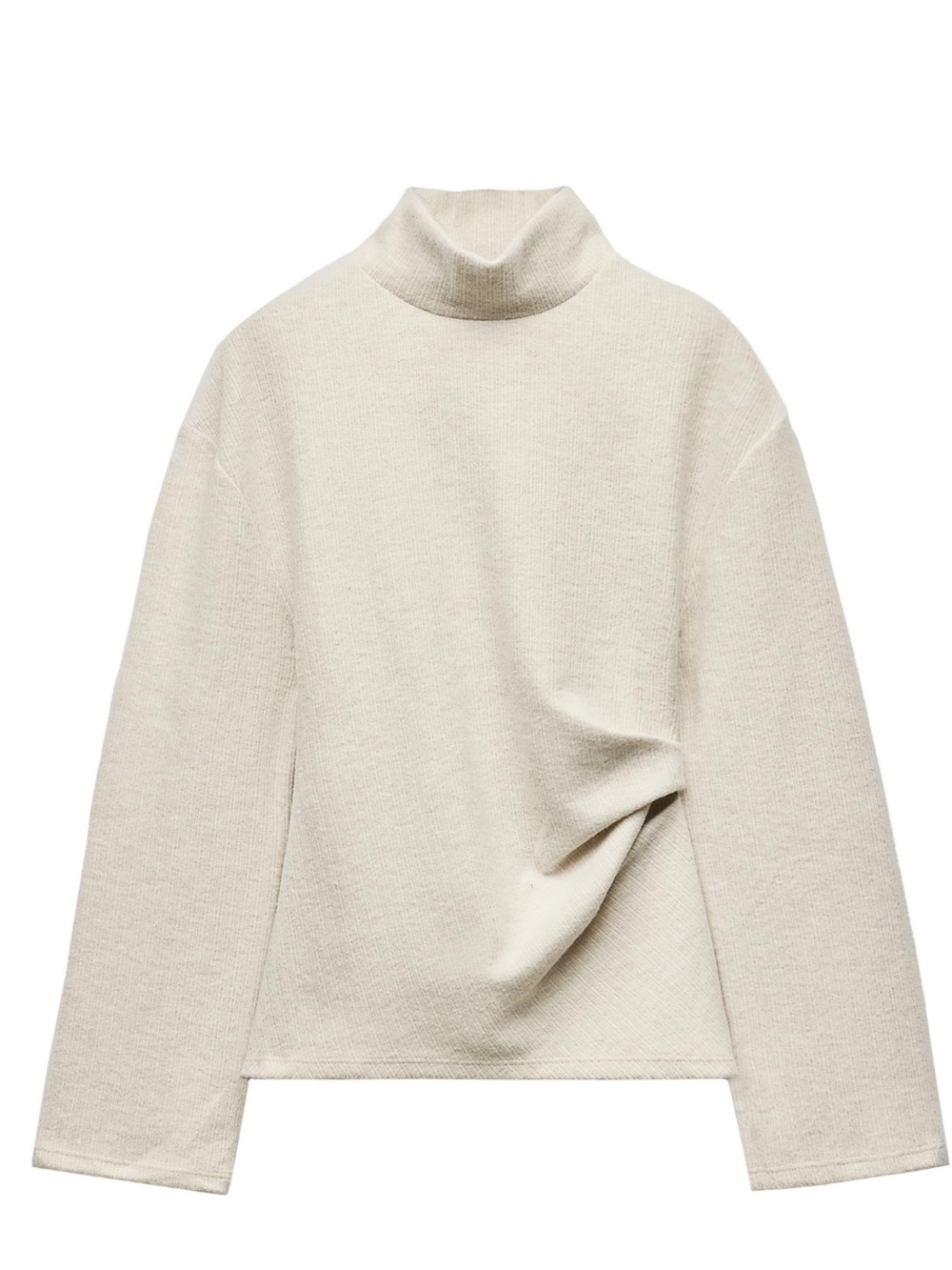 Zara Cream Turtleneck Sweater - Soft Knit Long Sleeve
